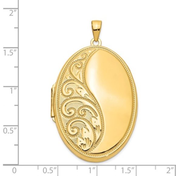 14k Oval Heavy Weight Locket - Picture 5 of 5